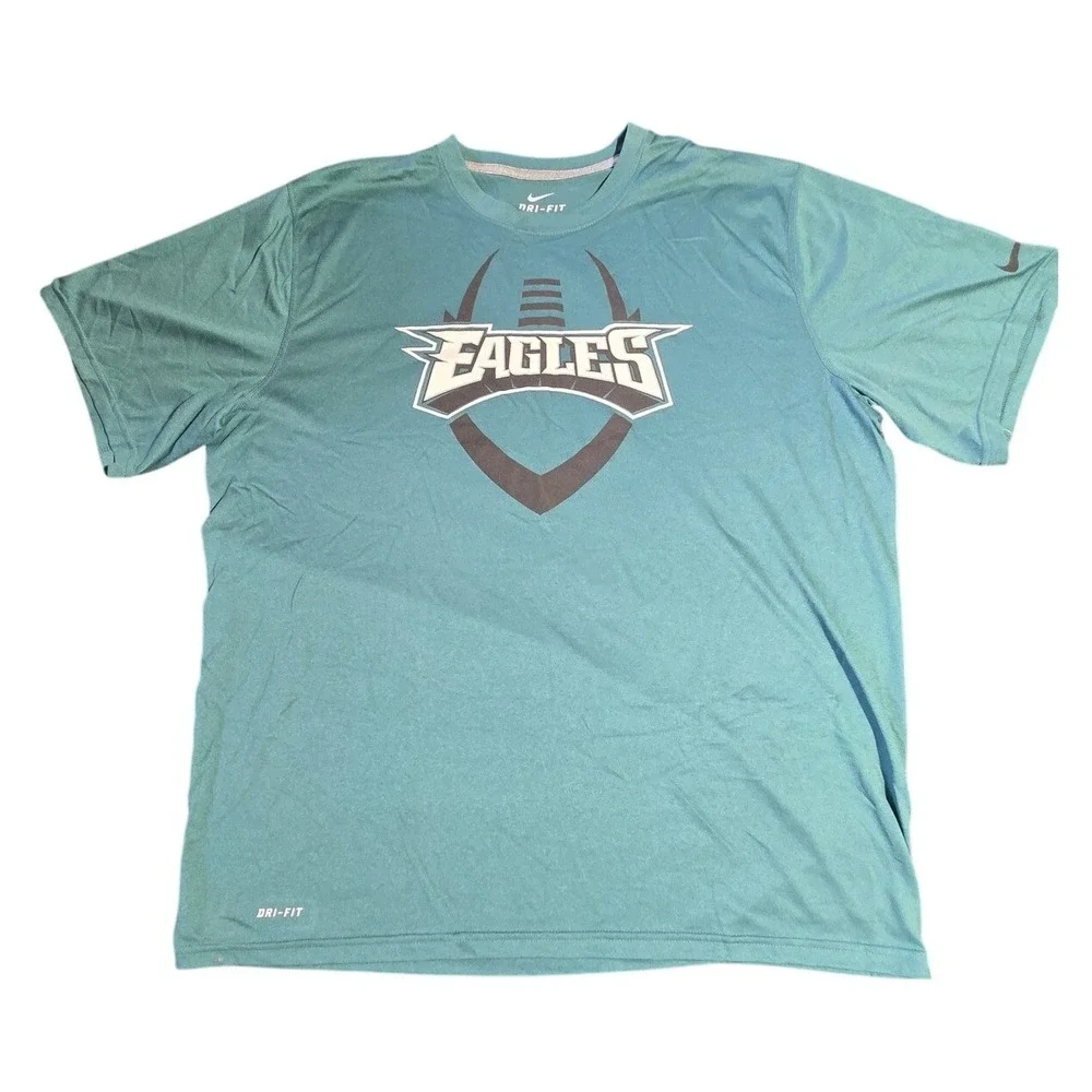 Nike Philadelphia Eagles‎ Dri-FIT Shirt XXL Teal Green Graphic Tee 605905-339